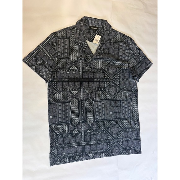 Express Other - NEW Express Mens Polo Medium Navy / Dark Blue with Pattern